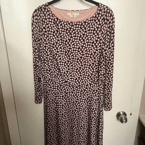 Boden J0875 Nellie Jersey Boat Neck Dress Black Bubbles 6R